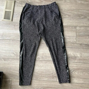 Nor Denmark  Faux Leather Side Striped Baggy Pants